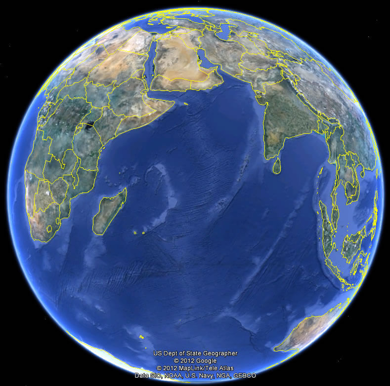 erde indien ozean karte